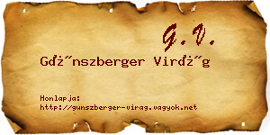 Günszberger Virág névjegykártya
